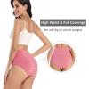 imagewirarpa Womens Cotton Stretch Underwear Briefs Soft Breathable High Waisted Full Coverage Ladies Panties MultipackBlackNavyPurpleShell Pink