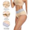 imagewirarpa Womens Cotton Underwear High Waist Stretch Briefs Soft Underpants Ladies Full Coverage Panties 5 PackBeige