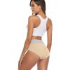 imagewirarpa Womens Cotton Underwear High Waist Stretch Briefs Soft Underpants Ladies Full Coverage Panties 5 PackBeige