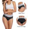 imagewirarpa Womens Cotton Underwear High Waist Stretch Briefs Soft Underpants Ladies Full Coverage Panties 5 PackBlack
