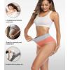 imagewirarpa Womens Cotton Underwear High Waist Stretch Briefs Soft Underpants Ladies Full Coverage Panties 5 PackBlackPinkOrangeYellowLight Blue