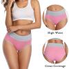 imagewirarpa Womens Cotton Underwear High Waist Stretch Briefs Soft Underpants Ladies Full Coverage Panties 5 PackBlackPinkOrangeYellowLight Blue