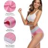 imagewirarpa Womens Cotton Underwear High Waist Stretch Briefs Soft Underpants Ladies Full Coverage Panties 5 PackBlackRed OrangeOrangeRedPink