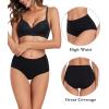 imagewirarpa Womens Cotton Underwear High Waist Stretch Briefs Soft Underpants Ladies Full Coverage Panties 5 PackDark Black