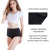 imagewirarpa Womens Cotton Underwear High Waisted Ladies Panties Full Coverage Briefs 4 Pack Regular ampamp Plus SizeBlack  Set 3