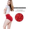 imagewirarpa Womens Cotton Underwear High Waisted Ladies Panties Full Coverage Briefs 4 Pack Regular ampamp Plus SizeBlackApricotRedWhite  Set 11