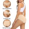 imagewirarpa Womens Cotton Underwear Stretch Mid Waisted Briefs Ladies Panties 5 Pack Regular ampamp Plus SizeBeige5pack