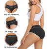 imagewirarpa Womens Cotton Underwear Stretch Mid Waisted Briefs Ladies Panties 5 Pack Regular ampamp Plus SizeBlack5 Pack