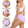 imagewirarpa Womens Cotton Underwear Stretch Mid Waisted Briefs Ladies Panties 5 Pack Regular ampamp Plus SizeMulticolor025 Pack