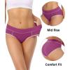 imagewirarpa Womens Cotton Underwear Stretch Mid Waisted Briefs Ladies Panties 5 Pack Regular ampamp Plus SizeMulticolor035 Pack