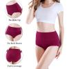 imagewirarpa Womens Modal Underwear Soft High Waist Briefs Ladies Panties 4 Pack Regular ampamp Plus SizeBlackPurpleDark RedBeige