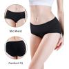 imagewirarpa Womens Underwear Cotton Mid Waisted Ladies Panties Full Coverage Briefs 4 Pack Regular ampamp Plus SizeBlack4 Pack