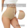 imagewirarpa Womens Underwear Cotton Super High Waisted Briefs Stretch Full Coverage Panties 4 PackBeige