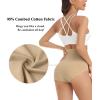 imagewirarpa Womens Underwear Cotton Super High Waisted Briefs Stretch Full Coverage Panties 4 PackBeige