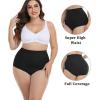 imagewirarpa Womens Underwear Cotton Super High Waisted Briefs Stretch Full Coverage Panties 4 PackBlack