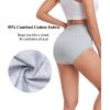 imagewirarpa Womens Underwear Cotton Super High Waisted Briefs Stretch Full Coverage Panties 4 PackGrey