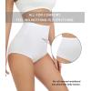 imagewirarpa Womens Underwear Cotton Super High Waisted Briefs Stretch Full Coverage Panties 4 PackWhite