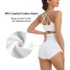 imagewirarpa Womens Underwear Cotton Super High Waisted Briefs Stretch Full Coverage Panties 4 PackWhite