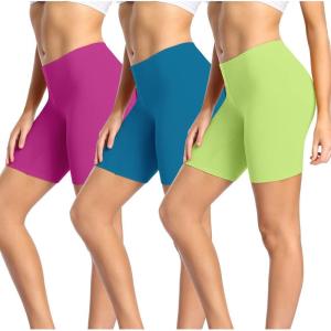 imagewirarpa Womens Anti Chafing Cotton Underwear Boy Shorts Long Leg Boyshorts Panties 3 PackFuschia  Blue  Sharp Green