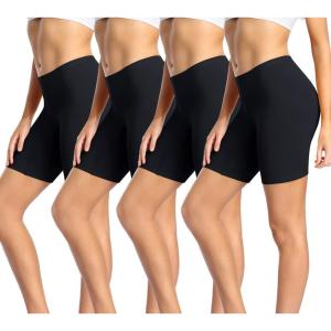 imagewirarpa Womens Cotton Boy Shorts Underwear Anti Chafing Soft Biker Short Plus Boy Shorts Panties 4 Pack4 Packblack