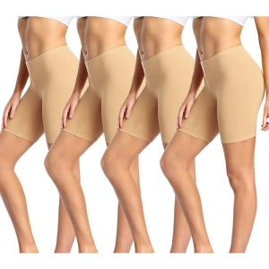 imagewirarpa Womens Cotton Boy Shorts Underwear Anti Chafing Soft Biker Short Plus Boy Shorts Panties 4 PackBeige4 Pack