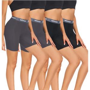 imagewirarpa Womens Underwear Modal Boxer Briefs Anti Chafing Boyshorts Panties with Crotch 4 PackBlackGrey