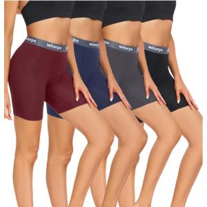 imagewirarpa Womens Underwear Modal Boxer Briefs Anti Chafing Boyshorts Panties with Crotch 4 PackBlackGreyBlueRed
