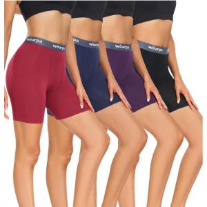 imagewirarpa Womens Underwear Modal Boxer Briefs Anti Chafing Boyshorts Panties with Crotch 4 PackBlackNavyPurpleRed