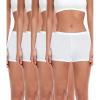 imagewirarpa Womens Boyshorts Panties Cotton Boxer Briefs for Ladies Underwear Shorts with Cotton Crotch 4 PackWhite