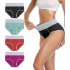 imagewirarpa Womens Cotton Underwear High Waist Breathable Briefs Soft Underpants Ladies Stretch Panties 4 PackAmulticolored024pack