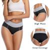imagewirarpa Womens Cotton Underwear High Waist Breathable Briefs Soft Underpants Ladies Stretch Panties 4 PackBlack4pack