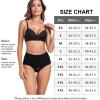 imagewirarpa Womens Cotton Underwear High Waist Breathable Briefs Soft Underpants Ladies Stretch Panties 4 PackDark Black