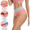 imagewirarpa Womens Cotton Underwear High Waist Breathable Briefs Soft Underpants Ladies Stretch Panties 4 PackMulticolor