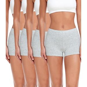 imagewirarpa Womens Boyshorts Panties Cotton Boxer Briefs for Ladies Underwear Shorts with Cotton Crotch 4 PackGrey