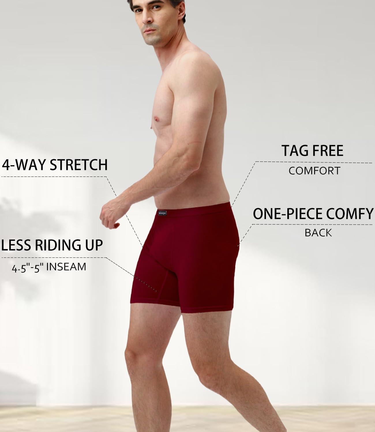 imagewirarpa Mens Underwear Boxer Briefs Micro Modal Covered Band Underpants with Fly 4 PackBlackRedBlueGreen