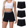 imagewirarpa Womens Cotton Sleep Shorts Comfywear Lounge Pajama Shorts 3 PackBlack