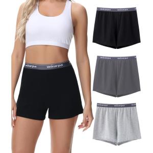 imagewirarpa Womens Cotton Sleep Shorts Comfywear Lounge Pajama Shorts 3 PackBlackDeep GrayHeather Gray