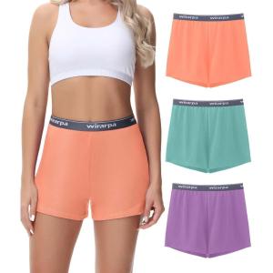 imagewirarpa Womens Cotton Sleep Shorts Comfywear Lounge Pajama Shorts 3 PackOrangeGreenPurple