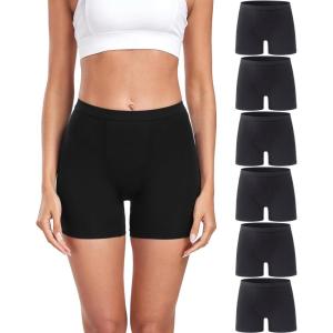 imagewirarpa Womens Modal Boy Shorts Panties Soft Microfiber Boxer Briefs Underwear 4 PackBlack