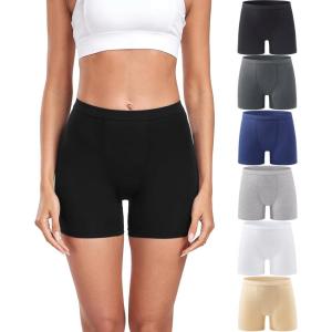 imagewirarpa Womens Modal Boy Shorts Panties Soft Microfiber Boxer Briefs Underwear 4 PackBlackDeep GreyDeep BlueHeather GreyBeigeWhite