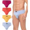 imagewirarpa Mens Underwear Cotton Stretch Briefs Covered Waistband Underpants No Fly 4 PackRed Orange Yellow Blue