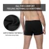imagewirarpa Mens Cotton Trunks Underwear Short Leg Covered Band Boxer Briefs 4 PackBlack