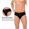 imagewirarpa Mens Underwear Cotton Stretch Briefs Covered Waistband Underpants No Fly 4 PackBlack