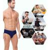 imagewirarpa Mens Underwear Cotton Stretch Briefs Covered Waistband Underpants No Fly 4 PackBlack Dark Blue Dazzling Blue Skyway
