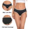 imagewirarpa Womens Cotton Underwear Mid Low Rise Full Briefs Breathable Ladies Regular Plus Size Panties 5 PackBlack5 Pack