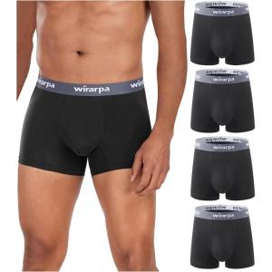 imagewirarpa Mens Underwear Micro Modal Trunks Soft Microfiber Boxer Briefs 4 PackBlack 01