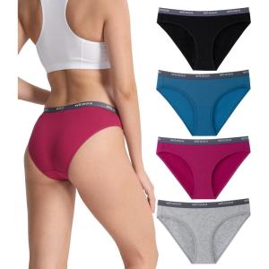 imagewirarpa Womens Bikini Panties No Panty Line Sexy Cotton Underwear 46 PackBlackDeep RedTealHeather Gray