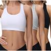imagewirarpa Womens Bralette Cotton Racerback TBack Bralettes Crop Top No Padding Light Support 3 PackBlackGreyWhite