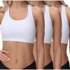 imagewirarpa Womens Bralette Cotton Racerback TBack Bralettes Crop Top No Padding Light Support 3 PackWhite