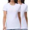 imagewirarpa Womens TShirts Cotton Crew Neck ShortSleeve Casual Tees Tops Undershirt 2 PackWhite